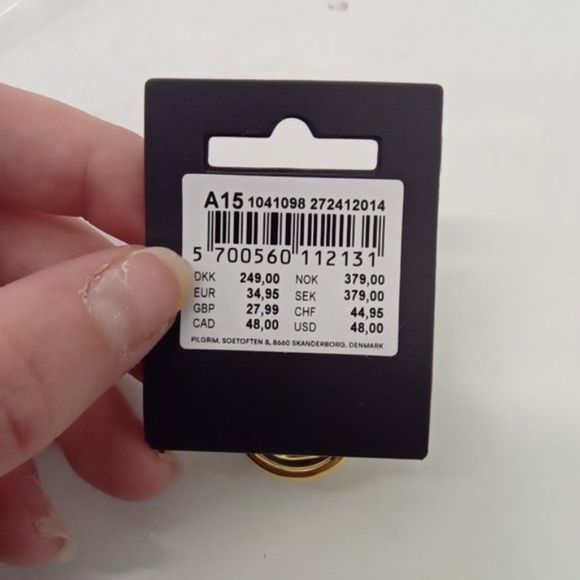 PILGRIM ORIT RECYLCED ADJUSTABLE SIZE RING - SIZE 5- 8 - GOLD PLATED - brand new - Picture 2 of 8